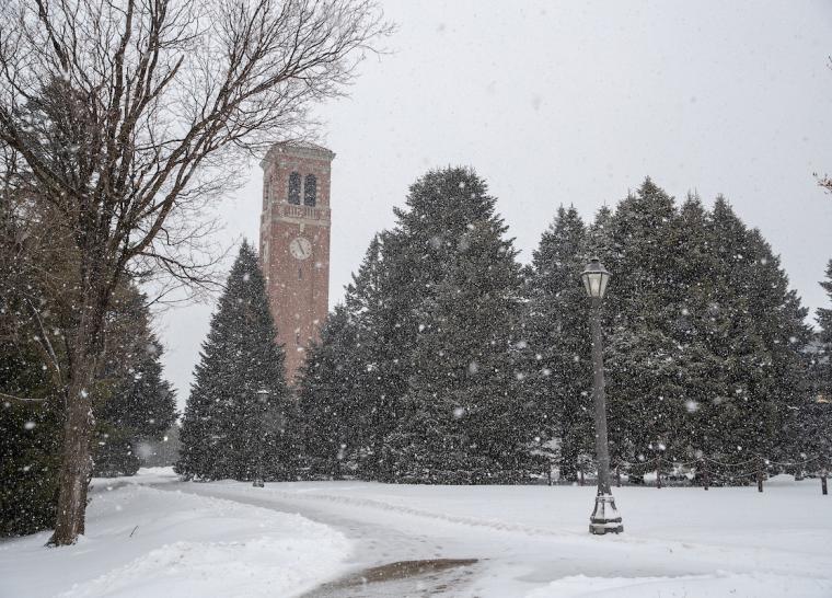 Winter campanile